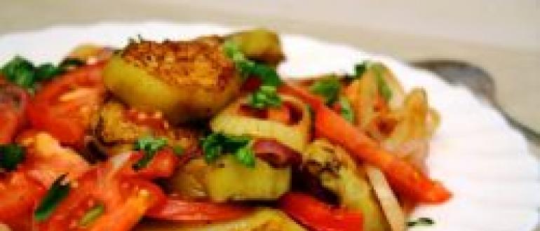 सब्जियों के साथ तली हुई शिमला मिर्च की रेसिपी